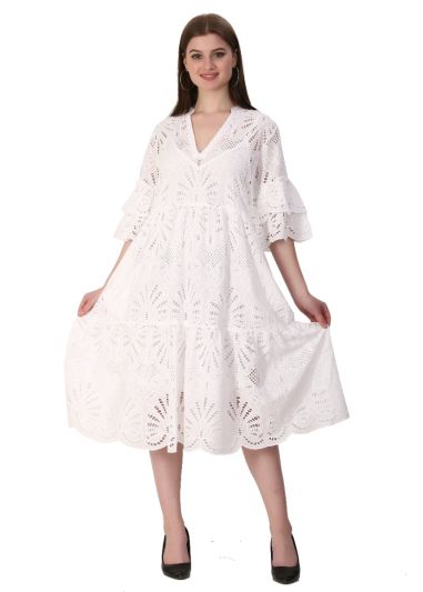 Layered dress in white