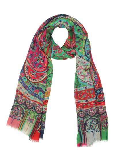 Elegant scarf with big paisley and minimal design