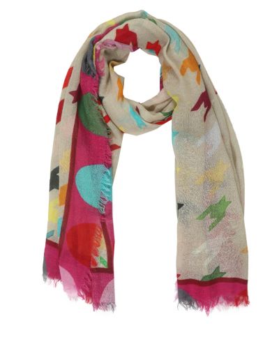 Scarf with colorfull geometrical symbols