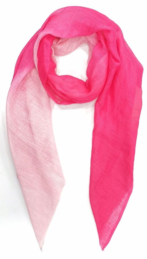 Scarf in natural quality dyed in turqoise and pink