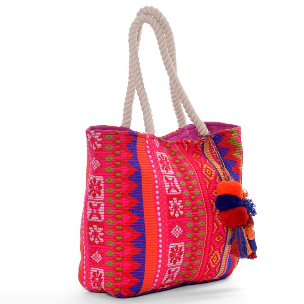 Handbag (shoulder bag) made of cotton-wool blend 